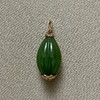 18K玫瑰金和田玉（碧玉）镶钻吊坠--青橄榄/8*14.5mm/浅绿 商品缩略图0