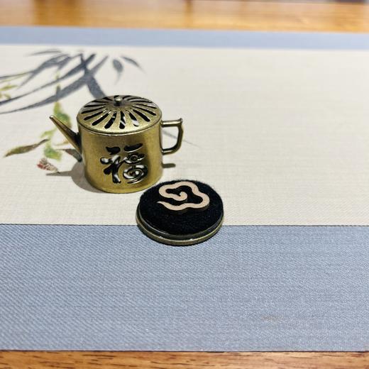 福享小茶壶°迷你铜盘香盒 商品图3