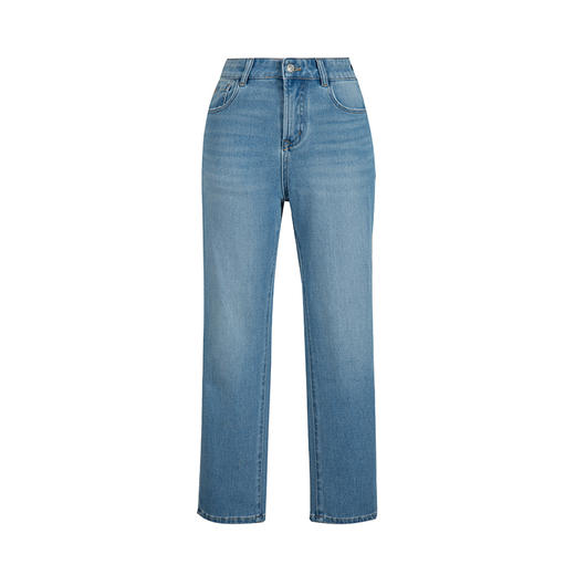 HeyDress磨边牛仔裤女春夏高腰弹力显瘦休闲直筒裤百搭烟管裤子 商品图4