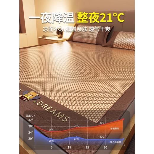 安睡宝 2024新款夏季软席子纳米植物草本冰藤席三件套~裸睡0印痕，0荧光剂0甲醛，够凉快，一觉睡到天亮 商品图3