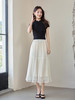 【五折购】熙世界白色网纱蛋糕裙半身裙2025夏季新款仙女纱裙a字过膝长裙 商品缩略图4