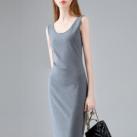 高级感内搭打底，长款遮屁股上衣吊带背心裙XY-DY340881-HCL