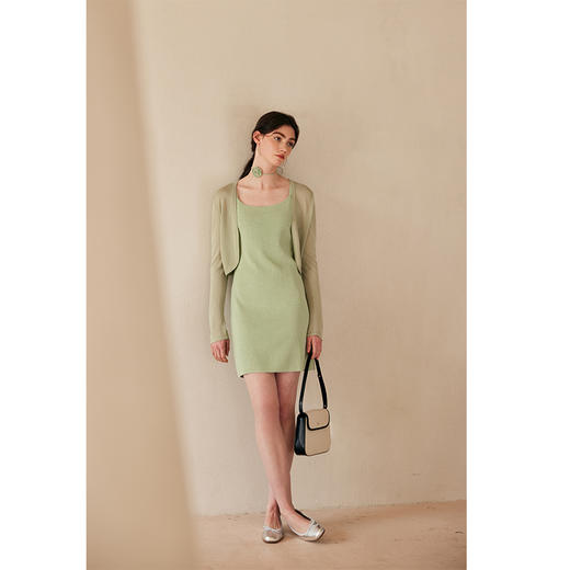 HeyDress细闪亮片针织吊带裙女夏季法式收腰花朵绑带浪漫连衣裙子 商品图3