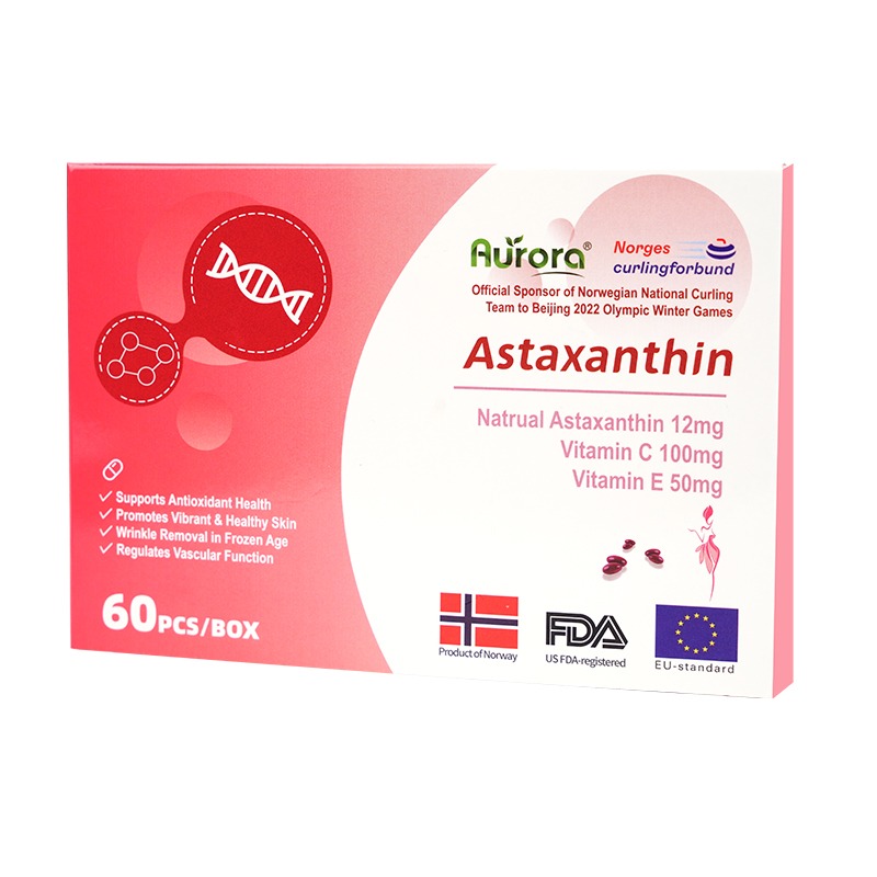 Aurora挪威进口天然虾青素精华软胶囊雨生红球藻60粒非磷虾油