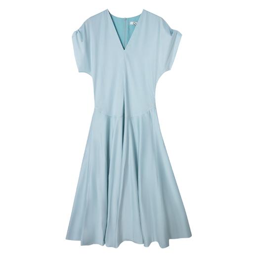 西嘉C+IMPRESS/西嘉精梳棉解构风v领连衣裙女夏优雅气质可调节袖子LYQ2401094 商品图4