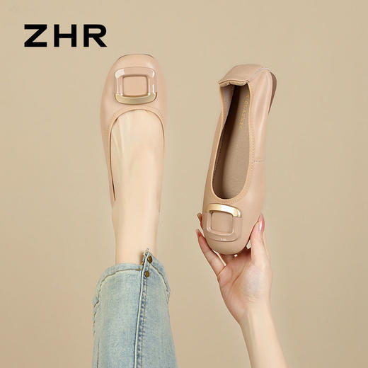 ZHR则则一脚蹬懒人鞋女鞋时尚百搭单鞋2024新款小皮鞋豆豆鞋 商品图9