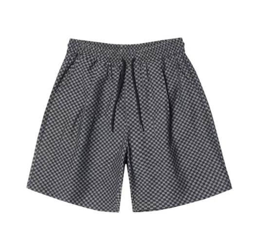 K35夏季新款格纹抽绳男女短袖时尚百搭休闲裤子经典潮流运动裤 商品图0