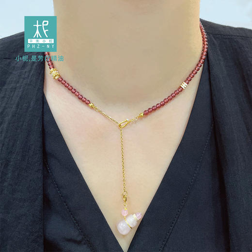 香氛瓶扩香项链：青金石海蓝宝/紫水晶海蓝宝/蓝宝石琉璃瓶/粉澳宝紫水晶/天河石红玛瑙琉璃瓶/蓝宝石紫水晶/青金石珍珠紫水晶/芬达石榴石粉水晶扩香项链 商品图2