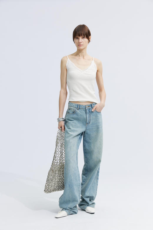 蕾丝拼针织吊带 商品图0