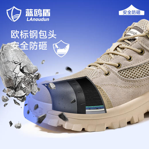 蓝鸥盾夏季透气劳保鞋防砸防刺安全鞋工作鞋 商品图3