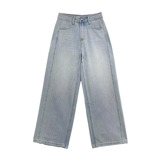 浅色阔腿牛仔裤 商品图0