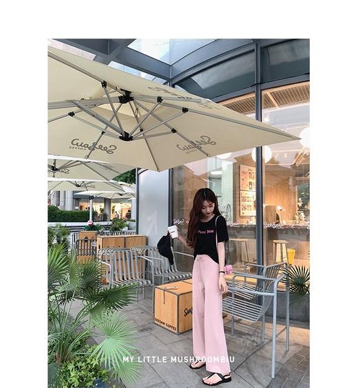 金蘑菇菇【花瓣空调裤】 冰爽不挑腿型直筒针织裤 商品图2