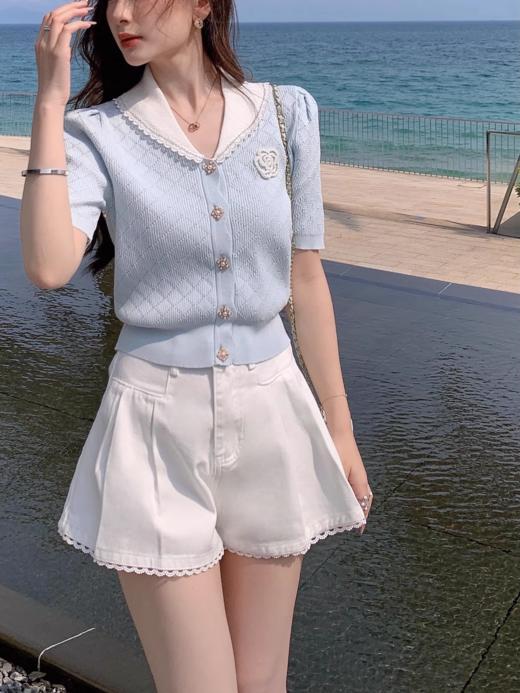 张心子【南洋千金】名媛风高级小众小香风针织衫 上衣 U2404065 商品图3