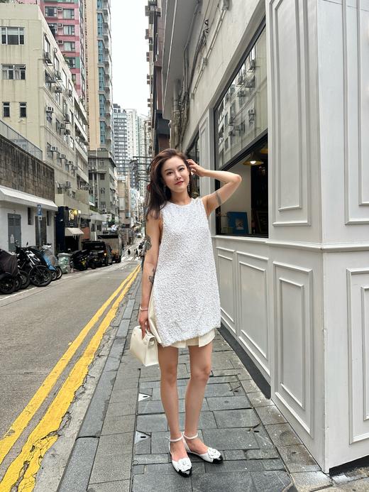 DUO智仙生 黑标 珍珠莉亚 白色亮片冰晶背心裙感长上衣 商品图0