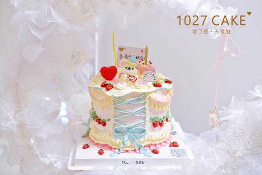 1027CAKE |    洛丽塔复古蛋糕  奶油霜立体小熊（图为6寸加高） 商品图0