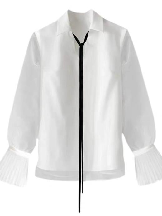 特价促！！微脏  赵丽颖同款 法式学院风宽松别致中长衬衫-喜出 商品图3