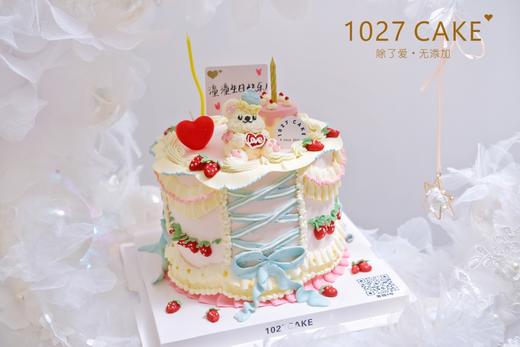 1027CAKE |    洛丽塔复古蛋糕  奶油霜立体小熊（图为6寸加高） 商品图2