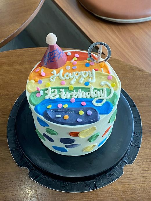 彩虹多巴胺生日帽蛋糕 商品图0