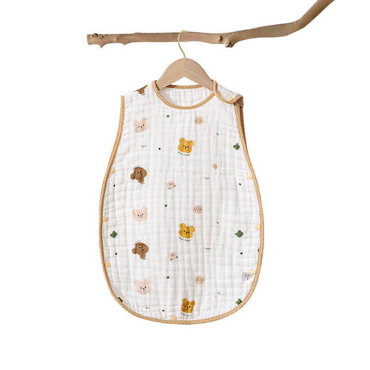 【防风护肚 纯棉呵护】婴儿纱布无袖睡袋纯棉夏季薄款宝宝背心新生儿童防踢被子 商品图4