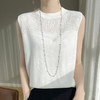 N-408 2024春夏新品14针精纺羊毛立体钩花背心针织衫无袖内搭现 商品缩略图2