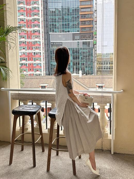 DUO智仙生 黑标 珍珠莉亚 白色亮片冰晶背心裙感长上衣 商品图3