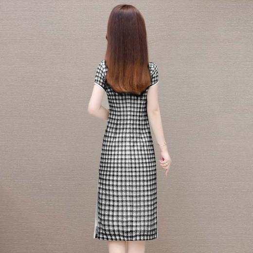 气质优雅，短袖中式国风格纹旗袍连衣裙QYM-LRX-QP2419-Y 商品图2