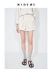 HIDEMI 极简水洗亚麻原色条纹卷边短款套装 上衣/短裤 商品缩略图4