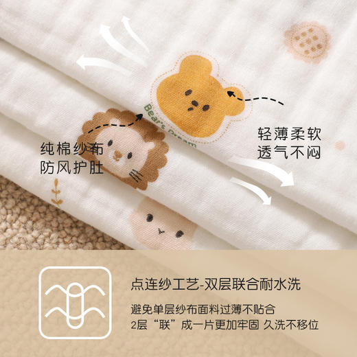 【防风护肚 纯棉呵护】婴儿纱布无袖睡袋纯棉夏季薄款宝宝背心新生儿童防踢被子 商品图2