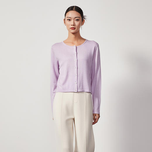 东黎 • 丝绒女士春夏纯色圆领开衫 4068 商品图1