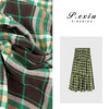 04-3潘依绣丁丁宠粉【复古情怀】设计感格纹拼接A字百褶半身裙 WH00149 商品缩略图0