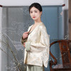 荷言HEYEN原创高定新中式春涧 真丝提花浅黄色小外套改良马褂上衣 商品缩略图1