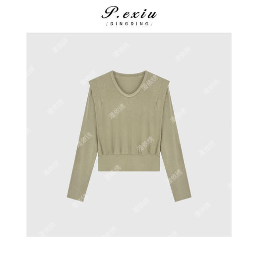 03-4潘依绣丁丁宠粉PanYiXiu/潘依绣【糯叽叽】软糯法式设计感精致长袖上衣 WH00150 商品图1