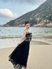 DUO智仙生 杜维埃的海边 琥珀山茶立体花卉褶饰雪纺度假长裙 商品缩略图1