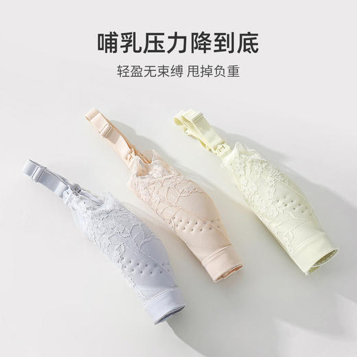 【孕哺两穿】熳洁儿 透气洞洞杯蕾丝哺乳文胸聚拢防下垂肩搭扣喂奶内衣24261801 商品图7