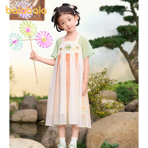巴拉巴拉女童连衣裙新款儿童裙子夏季刺绣国风汉服襦裙新中式 商品图0