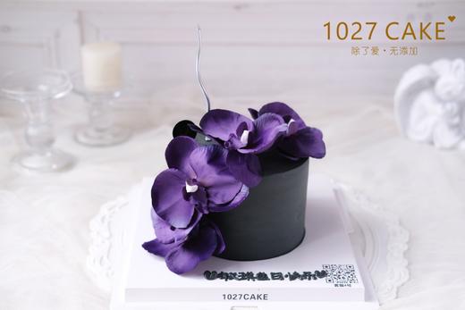 1027CAKE |  暗黑紫蝴蝶兰（图为假花，蛋糕颜色较重会染色，介意勿拍） 商品图0