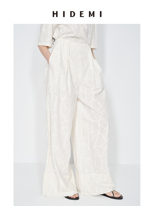 HIDEMI“昨日我是月亮”系列琉璃月亮石艺术感软雕塑线条感提花镂空褶皱套装 商品图7