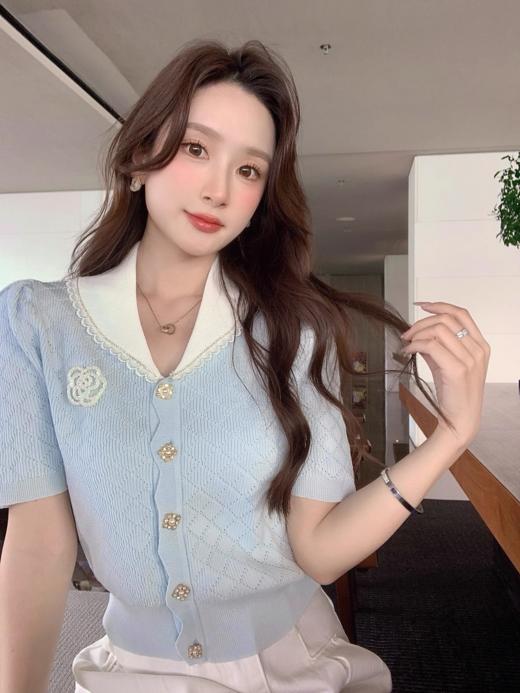 张心子【南洋千金】名媛风高级小众小香风针织衫 上衣 U2404065 商品图4