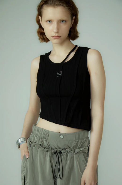 不规则下摆针织背心 商品图1