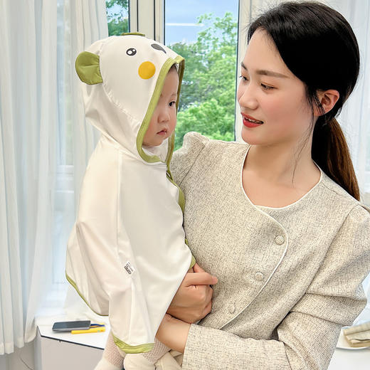 【夏季出行必备！冰丝轻薄透气】婴儿防晒衣斗篷透气冰丝幼儿夏季薄款女宝宝夏天小童儿童披风衣服 商品图1