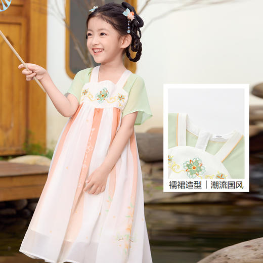 巴拉巴拉女童连衣裙新款儿童裙子夏季刺绣国风汉服襦裙新中式 商品图3