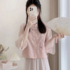 AHM-9486新中式国风改良宋制汉服元素高级感绣花粉色盘扣上衣半身裙两件套 商品缩略图0