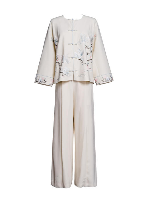 荷言HEYEN 玉兰堂 玉兰花刺绣新中式套装 商品图4