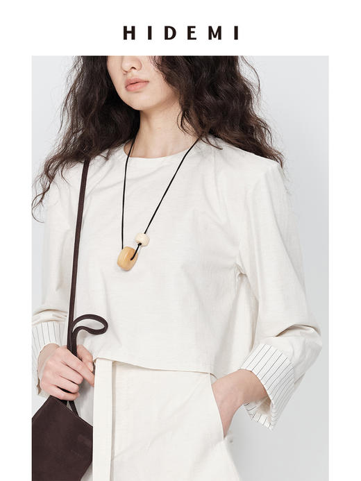 HIDEMI 昨日我是月亮系列双体象牙果实设计感皮绳项链 商品图0