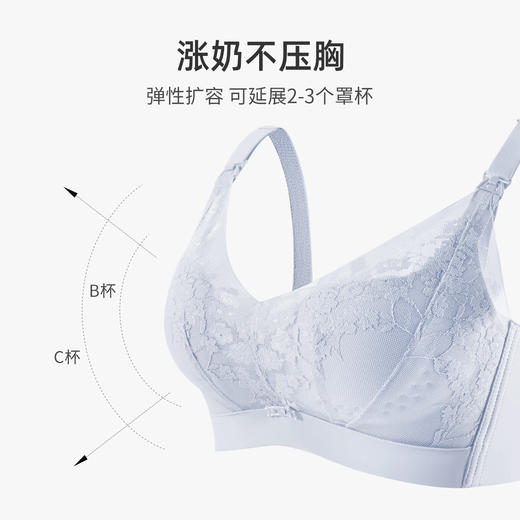 【孕哺两穿】熳洁儿 透气洞洞杯蕾丝哺乳文胸聚拢防下垂肩搭扣喂奶内衣24261801 商品图4
