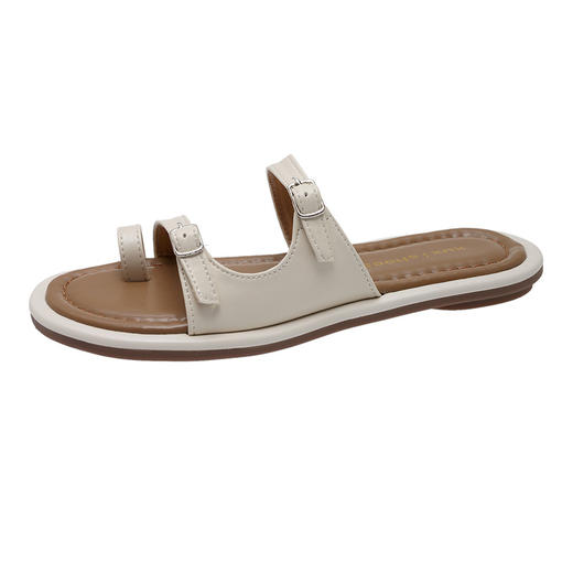 法式套趾凉拖鞋女 外穿春夏新款 韩版仙女风复古一脚蹬凉拖 脚宽胖拍大一码 商品图4