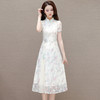 新中式国风，印花立领短袖连衣裙QYM-OMS-MYA470-L 商品缩略图0