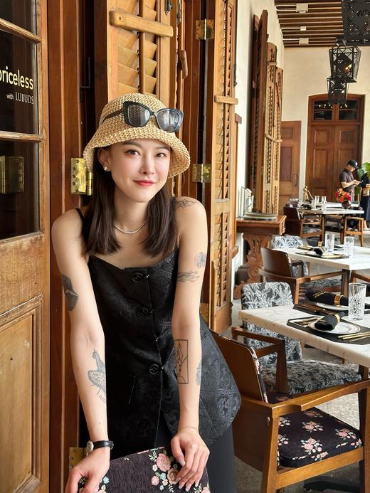 DUO黑标黑色花样年华 暗黑宋锦仿制人丝提花新中式礼服感背心马甲 商品图4