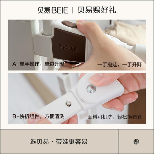 贝易床围栏宝宝防摔防护栏床上床边防掉床儿童挡板婴儿曲线床护栏 商品图3