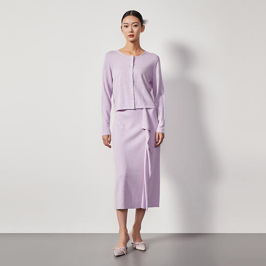 东黎 • 丝绒女士春夏纯色圆领开衫 4068 商品图3